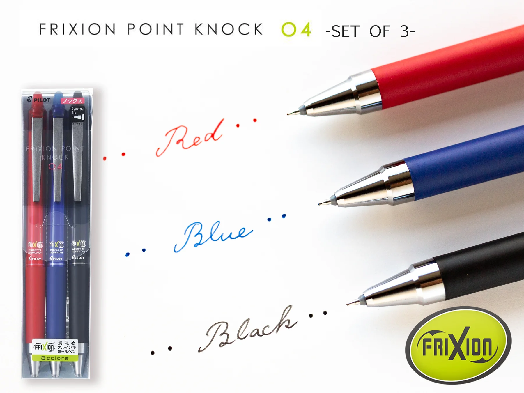 Lapiceros Borrables PILOT FriXion 0.4mm Set 3 Colores