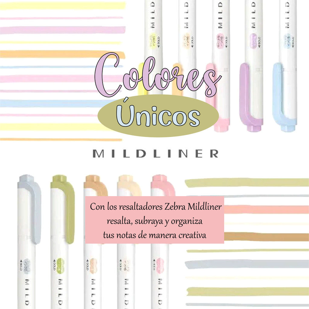 Set 5 Resaltadores Zebra Mildliner